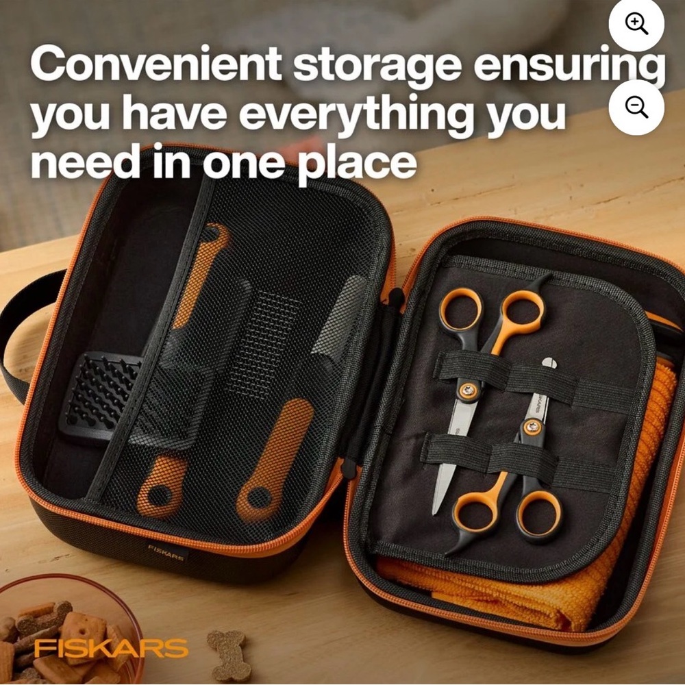 New Fiskars Pet Grooming Tool Storage Bag, Organize Brushes, Clippers, Scissors - Picture 7 of 9